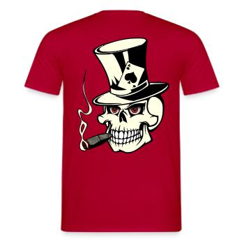 skull poker - T-shirt homme - rouge - Dos - AI Model Male 178 dark (178cm)