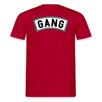 Bannières de gang - T-shirt homme - rouge - Dos - AI Model Male 178 dark (178cm)