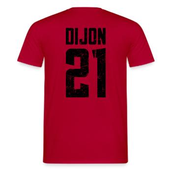 Dijon 21 Frankreich Kennzeichen - Männer T-Shirt - Rot - Hinten - AI Model Male 178 dark (178cm)