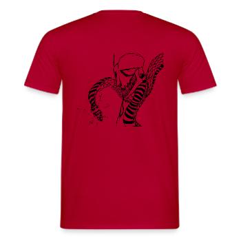 antifaschistischer Serpentear black - Männer T-Shirt - Rot - Hinten - AI Model Male 178 dark (178cm)