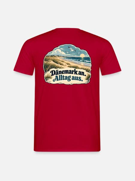 Dänemark Strand Vintage - Männer T-Shirt - Rot