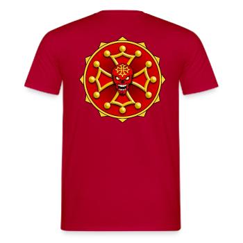 Croix Occitane - T-shirt homme - rouge - Dos - AI Model Male 178 dark (178cm)