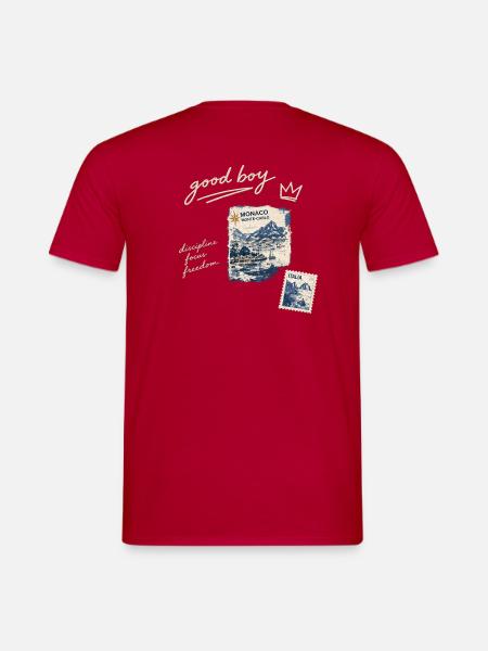 Good Boy Freiheit Reise-Stempel - Männer T-Shirt - Rot