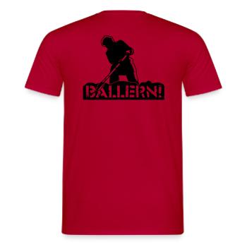 putzer - Männer T-Shirt - Rot - Hinten - AI Model Male 178 dark (178cm)