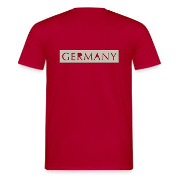 GERMANY lettering punched out | Vectorgraphic - Men's T-Shirt - red - Back - AI Model Male 178 dark (178cm)