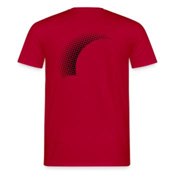 Graphique vectoriel pointillé demi-cercle - T-shirt homme - rouge - Dos - AI Model Male 178 dark (178cm)
