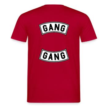 Bannières de gang - T-shirt homme - rouge - Dos - AI Model Male 178 dark (178cm)