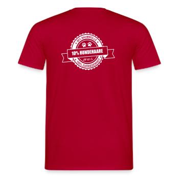 hundehaare garantie - Männer T-Shirt - Rot - Hinten - AI Model Male 178 dark (178cm)