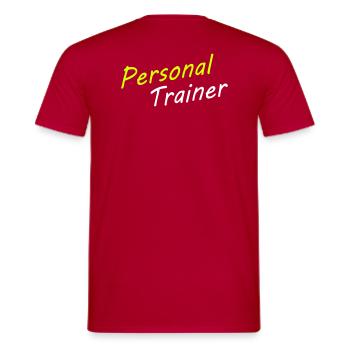 personal trainer blue - T-shirt homme - rouge - Dos - AI Model Male 178 dark (178cm)
