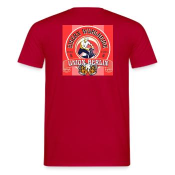 Ventil Logo - Männer T-Shirt - Rot - Hinten - AI Model Male 178 dark (178cm)