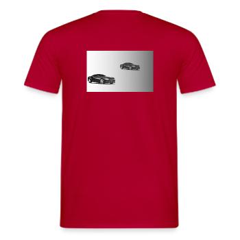 car - Men's T-Shirt - red - Back - AI Model Male 178 dark (178cm)