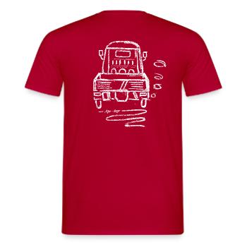 APE MP / P from the rear white APE-tizer - Men's T-Shirt - red - Back - AI Model Male 178 dark (178cm)