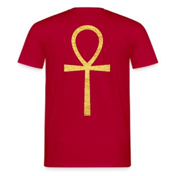 Croix égyptienne de la vie et de la protection Ankh - T-shirt homme - rouge - Dos - AI Model Male 178 dark (178cm)