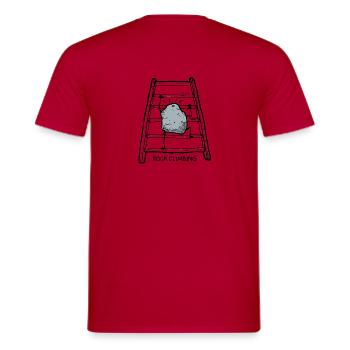 rock climbing - humor - Kletter T-Shirt - Men's T-Shirt - red - Back - AI Model Male 178 dark (178cm)