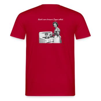 FCK AFD Hoodie - Kocht eure braune Suppe selbst Re - Männer T-Shirt - Rot - Hinten - AI Model Male 178 dark (178cm)