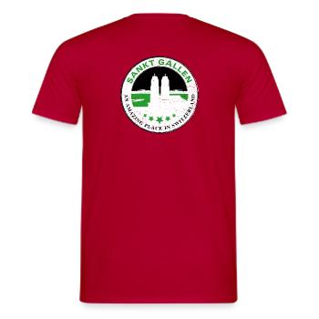 Sankt Gallen an amazing place in Switzerland - Männer T-Shirt - Rot - Hinten - AI Model Male 178 dark (178cm)