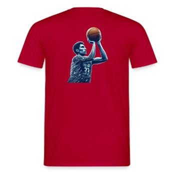 Basketball - ein Hauch von Talent - Männer T-Shirt - Rot - Hinten - AI Model Male 178 dark (178cm)