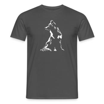 Silhouette de berger australien Aussie Wilsigns - T-shirt homme - charbon - Devant - AI Model Male 178 light (178cm)