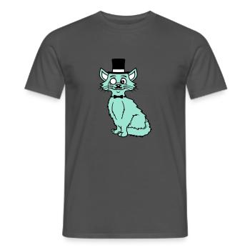Sir Cat Gentleman Chapeau haut de forme Monocle Rich Gentleman - T-shirt homme - charbon - Devant - AI Model Male 178 light (178cm)