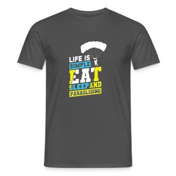 Life Is Simple Eat Sleep And Paragliding Parachute - Männer T-Shirt - Anthrazit - Vorne - AI Model Male 178 light (178cm)