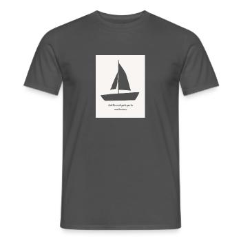Let the wind guide you to new horizons. - Men's T-Shirt - charcoal grey - Front - AI Model Male 178 light (178cm)
