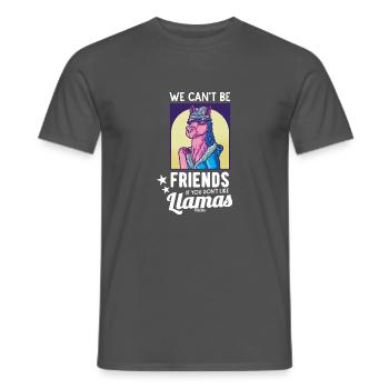 We Can´t Be Friends If You Don´t Like Llamas - Männer T-Shirt - Anthrazit - Vorne - AI Model Male 178 light (178cm)