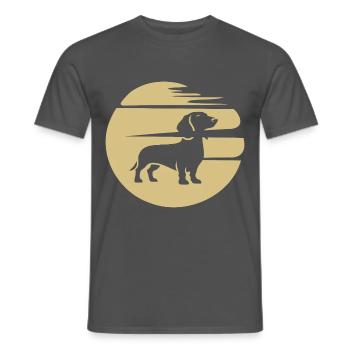Dackel Dachshund Mond Teckel - Männer T-Shirt - Anthrazit - Vorne - AI Model Male 178 light (178cm)