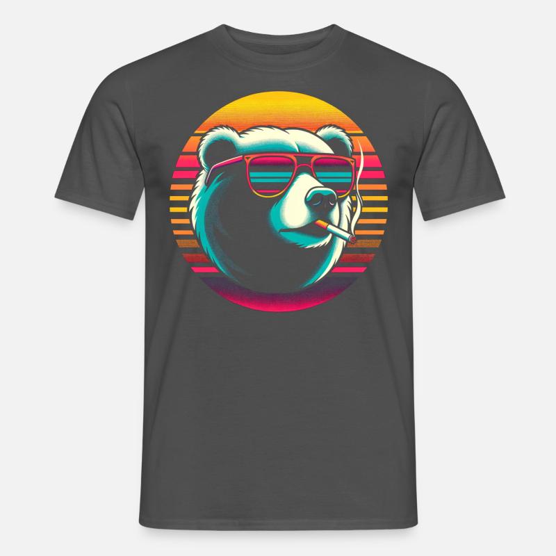 Bär Zigarette - Männer T-Shirt - Anthrazit