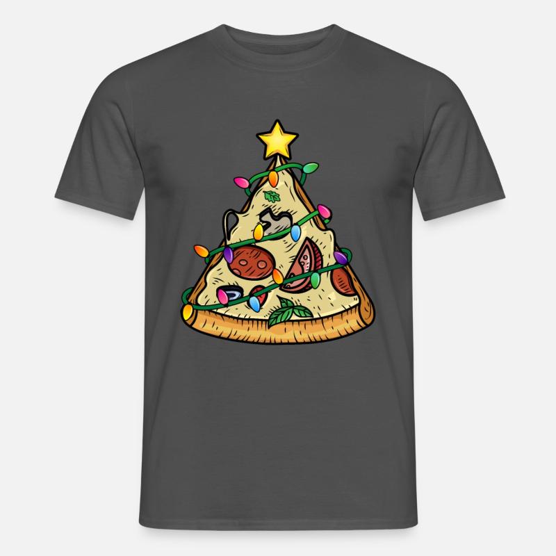 Pizza Christmas Tree Pyramide - Männer T-Shirt - Anthrazit
