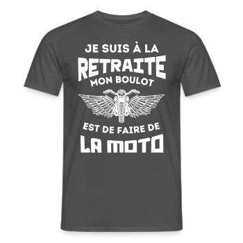 je suis à la retraite je fais de la moto 1 - T-shirt homme - charbon - Devant - AI Model Male 178 light (178cm)