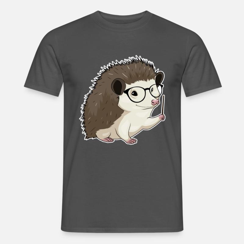 Igel Lehrer Pointer - Männer T-Shirt - Anthrazit