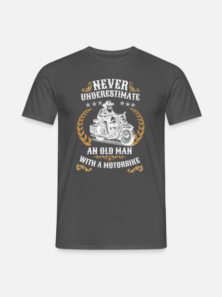 old man with motorbike - Männer T-Shirt - Anthrazit