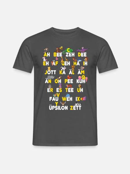 ABC Tiere Dinge - Männer T-Shirt - Anthrazit