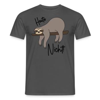 Faultier - Heute nicht - Männer T-Shirt - Anthrazit - Vorne - AI Model Male 178 light (178cm)