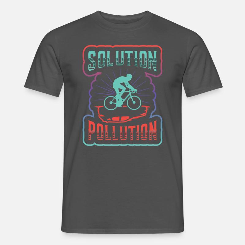 Polution Solution Umweltschutz Radfahren. - Männer T-Shirt - Anthrazit