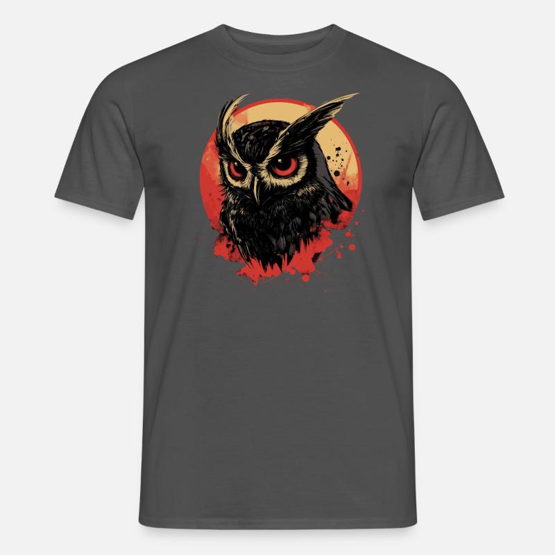 Eule - Männer T-Shirt - Anthrazit
