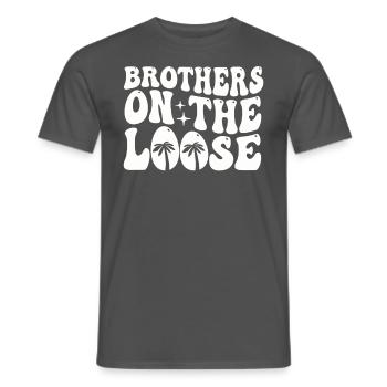 Brothers On The Loose Sibling Journey - Men's T-Shirt - charcoal grey - Front - AI Model Male 178 light (178cm)