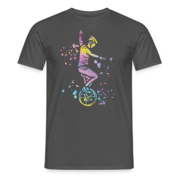 Unicycliste monocycle monocycle - T-shirt homme - charbon - Devant - AI Model Male 178 light (178cm)