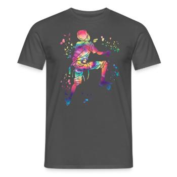 Boulderer Colorsplash Boulder Bouldern - Männer T-Shirt - Anthrazit - Vorne - AI Model Male 178 light (178cm)