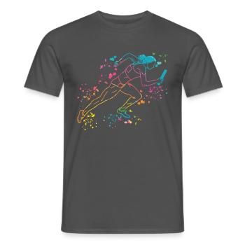 Relay Runner Relay Race Relay Race - Men's T-Shirt - charcoal grey - Front - AI Model Male 178 light (178cm)