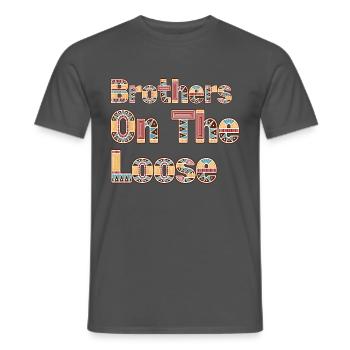 Brothers On The Loose Sibling Journey - Men's T-Shirt - charcoal grey - Front - AI Model Male 178 light (178cm)