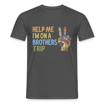 Geschwister Ich Bin Auf Einer Brüderreise - Männer T-Shirt - Anthrazit - Vorne - AI Model Male 178 light (178cm)