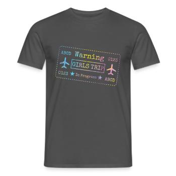 Attention Girls Trip en cours - T-shirt homme - charbon - Devant - AI Model Male 178 light (178cm)