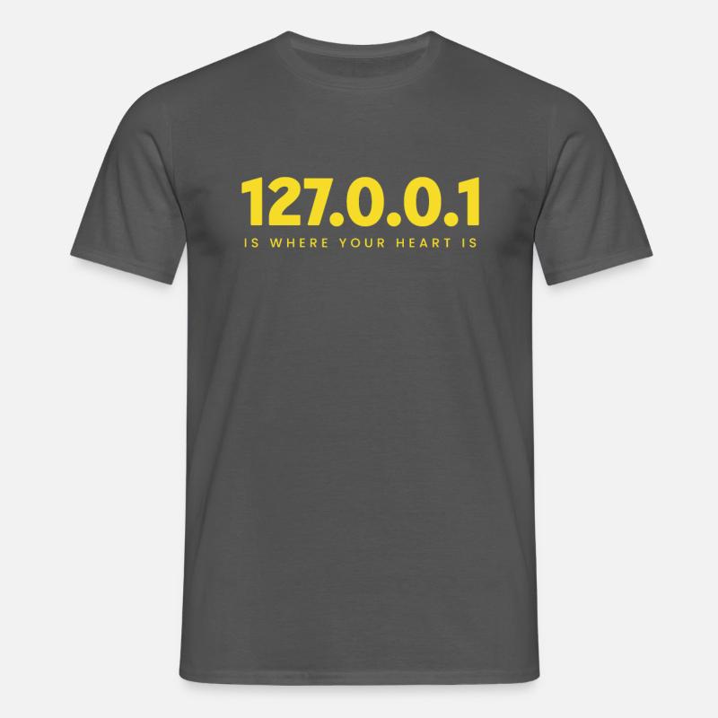 127.0.0.1 – Herz Eines Programmierers - Männer T-Shirt - Anthrazit