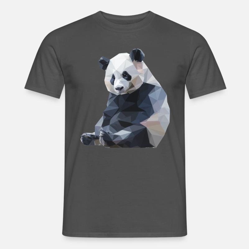 Panda I Low Poly Art Logo Design - Männer T-Shirt - Anthrazit