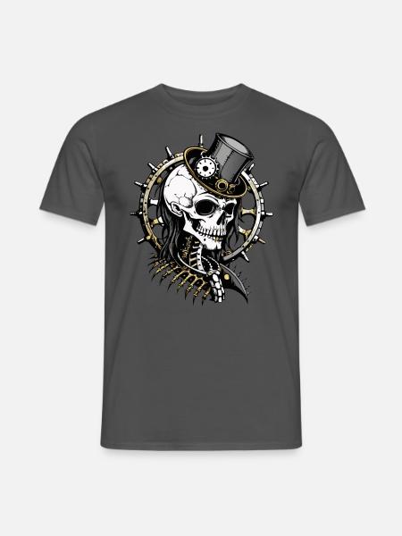 Steampunk Skull // Totenkopf Gothic FS0012 - Männer T-Shirt - Anthrazit