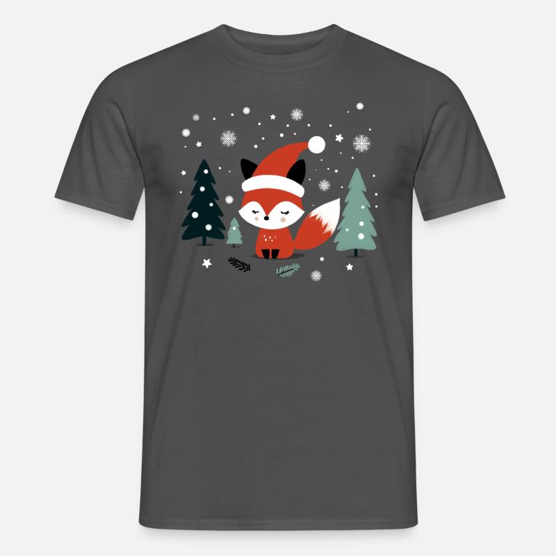 Weihnachtsfuchs - Männer T-Shirt - Anthrazit