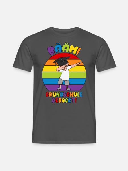 Abschluss Grundschule 2026 Bääm Schule gerockt - Männer T-Shirt - Anthrazit