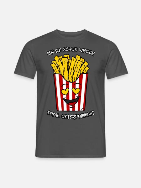 Ich bin schon wieder total unterpommest - Männer T-Shirt - Anthrazit