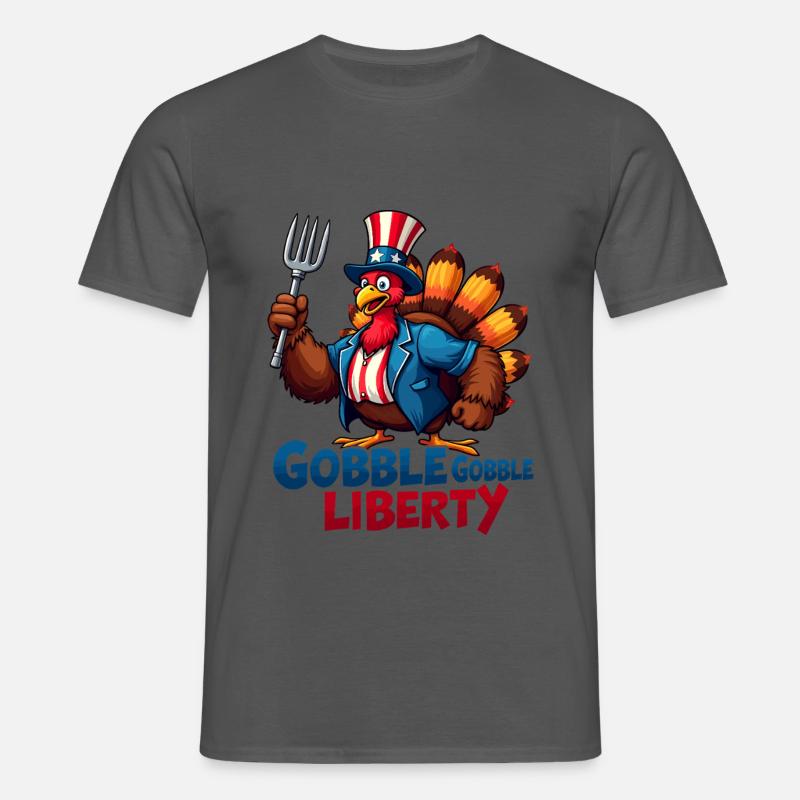 Gobble Gobble Liberty - Men's T-Shirt - charcoal grey